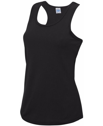 Zwart sport singlet voor dames S (36) - sport hemdje