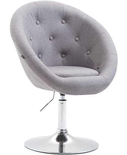 Clp Lounger LONDON V2, eetkamerstoel, bezoekersstoel, woonkamerstoel, fauteuil, bureaustoel, Zithoogte van 47 - 62 cm, met bekleding van stof, - grijs,