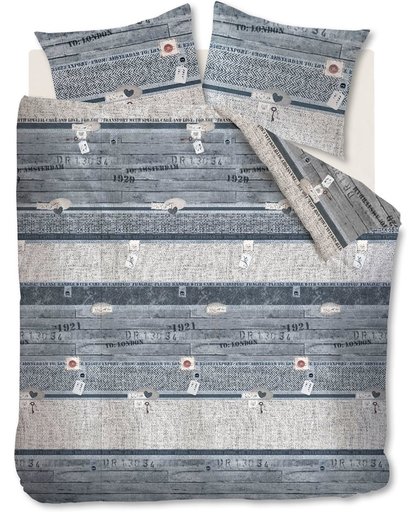 Beddinghouse Wood Packing - Dekbedovertrek - Eenpersoons - 140x200/220 cm - Grijs