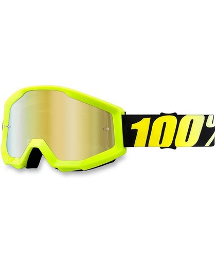 100% Crossbril Strata Neon Yellow/Mirror Gold