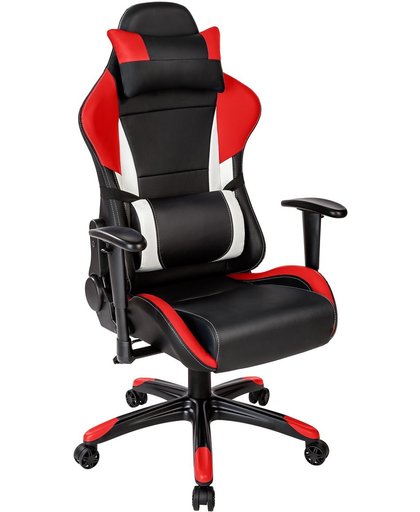TecTake - bureaustoel Trinity premium racing style zwart rood - 402289