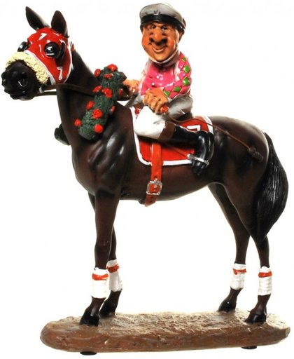 Jockey – paard – prijs winnaar – sport – beeldje – funny sports – warren stratford – 18.5x9x20.5 cm