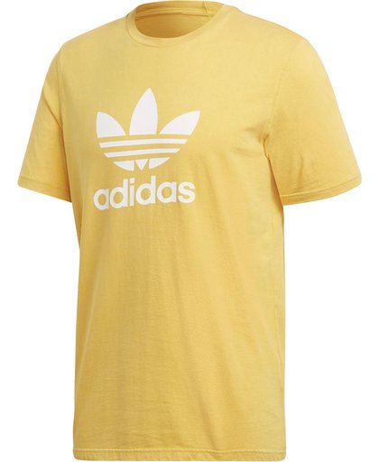adidas Trefoil  Sportshirt casual - Maat L  - Mannen - geel/wit