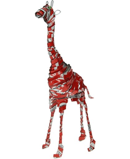 koppel giraffen gemaakt van blikjes, ca. 20 cm hoog