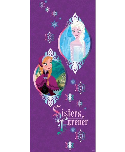 Deursticker Muursticker Disney, Frozen | Paars | 91x211cm