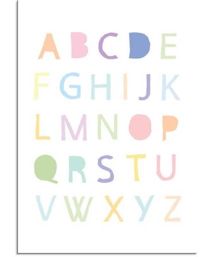 Kinderkamer poster ABC Poster DesignClaud - Pastel kleuren - A4 poster