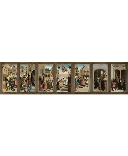 Meester van Alkmaar - De zeven werken van barmhartigheid – 100x394cm Textielframe