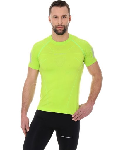 Brubeck | Heren Athletic - Hardloopshirt - Sportshirt - Seamless - Maat S - Neon Groen