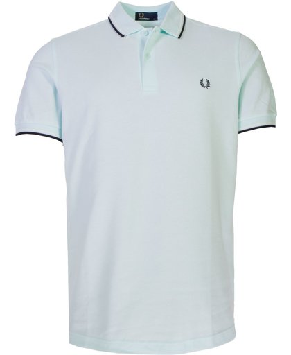 Fred Perry Twin Tipped Sportpolo casual - Maat M  - Mannen - mint green/ zwart/ wit