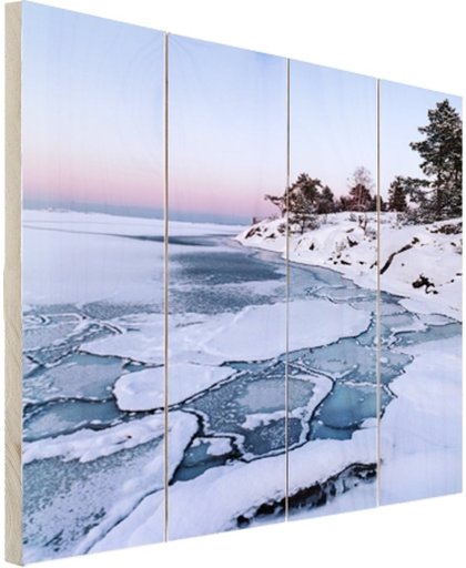 Bevroren zee Hout 40x60 cm - Foto print op Hout (Wanddecoratie)
