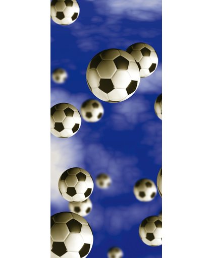 Deursticker Muursticker Voetbal | Blauw | 91x211cm