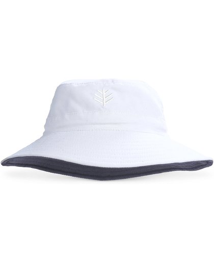 Coolibar UV bucket hoed Kinderen - Wit/Grijs - Maat L/XL (10-12 jaar)
