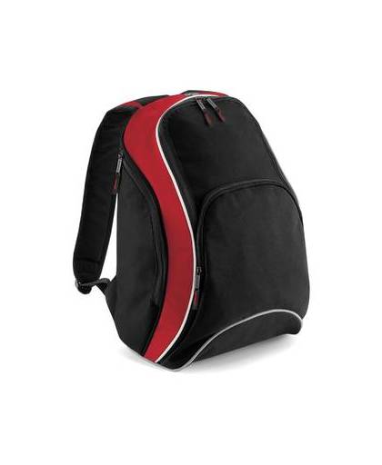 Bagbase teamwear rugzak black/classic red/white 21 liter