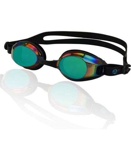 #DoYourSwimming - Zwembril incl. transportbox - »Piranha« - anti-fog systeem, krasbestendige glazen met geïntegreerde UV-bescherming  - Vanaf ca. 12 jaar & volwassenen - zwart