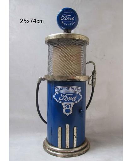 Retro vintage staande lamp gaspomp 74 cm Ford  (blauw)
