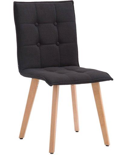 Clp Eetkamerstoel MILLER, wachtkamerstoel, bezoekersstoel met beukenhouten frame, keukenstoel, bekleding van stof, - zwart kleur onderstel : natura