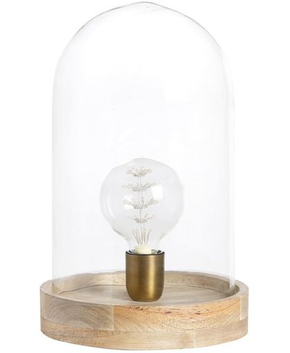 Light & Living Tafellamp  CELEBES Ø21x39 cm  -  hout+glas