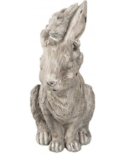 Clayre & Eef Decoratie konijnen 33x15x32 cm