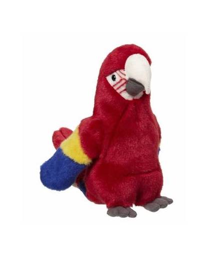 Pluche papegaai rood 26 cm