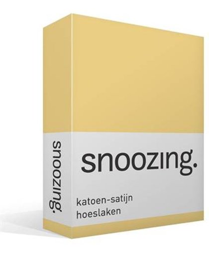 Snoozing - Katoen-satijn - Hoeslaken - Eenpersoons - 90x210 cm - Geel
