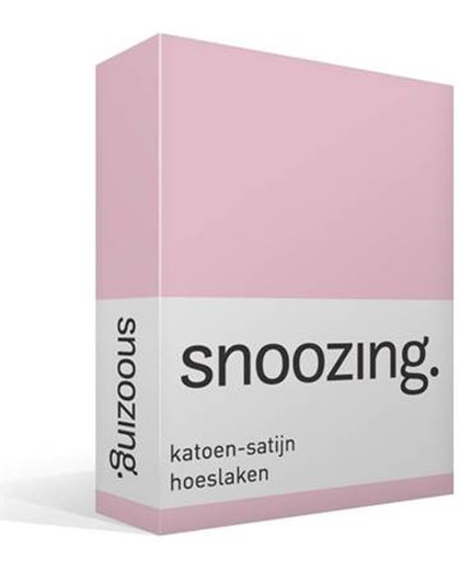 Snoozing - Katoen-satijn - Hoeslaken - Eenpersoons - 90x200 cm - Roze
