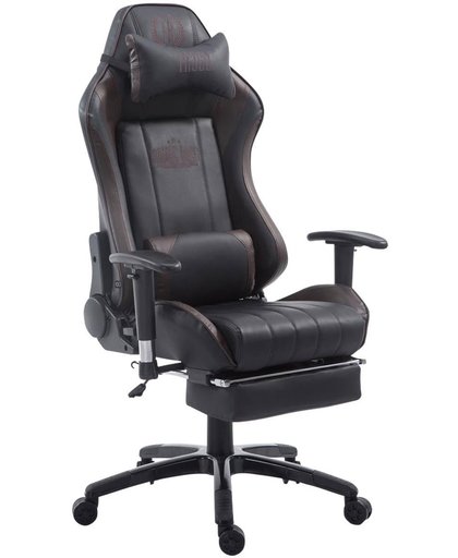 Clp XL Racing bureaustoel SHIFT - Gaming managerstoel Tarmac Racing met en zonder voetsteun, belastbaar tot 150 kg, kunstleer - zwart/bruin met voetsteun