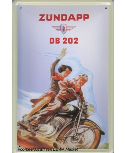 Zundapp DB202 reclame Motorfiets reclamebord 10x15 cm