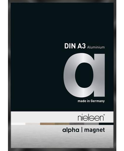 Wissellijst frontloader Nielsen Alpha Magnet aluminium A3 formaat Mat Zwart