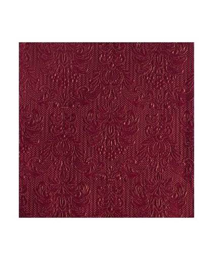 Luxe servetten barok patroon bordeaux rood 3-laags 15 stuks
