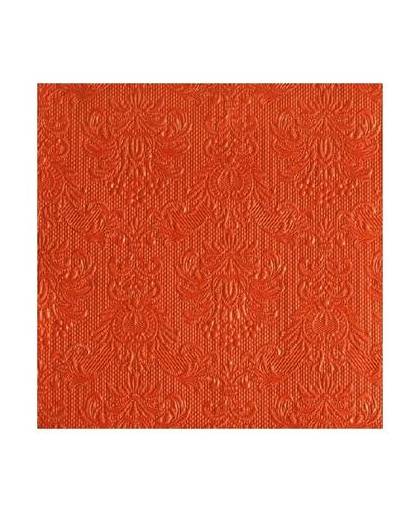 Luxe servetten barok patroon oranje 3-laags 15 stuks