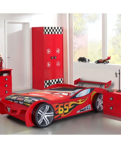 Vipack Autobed Lemans - Bed - Rood - 111 x 247 cm