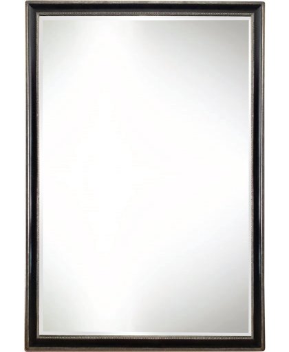 Spiegel - Tessa- zwart / antiek zilver - buitenmaten breed 68 cm x hoog 128 cm.