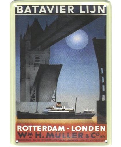 Batavier Lijn reclame Rotterdam - Londen reclamebord 10x15 cm