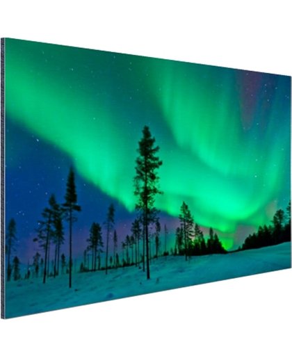 Noorderlicht boven Zweden Aluminium 120x80 cm - Foto print op Aluminium (metaal wanddecoratie)