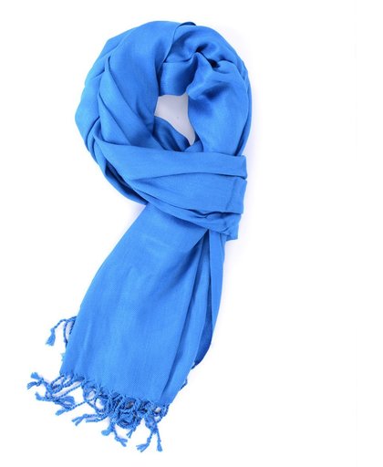 Blauwe dunne viscose sjaal - Stijlvolle shawl voor buiten en binnen