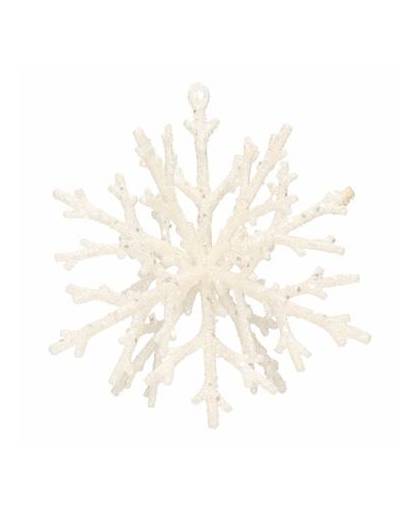 Kerstdecoratie sneeuwvlok hanger wit 3d 18 cm