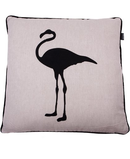 In The Mood Melange Flamingo - Sierkussen - 50x50 cm - Zwart