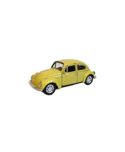 Speelgoed volkswagen kever gele auto 12 cm