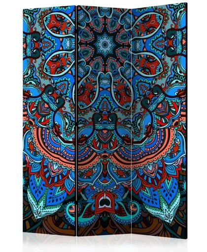Vouwscherm - Blauwe Mandala 135x172 cm