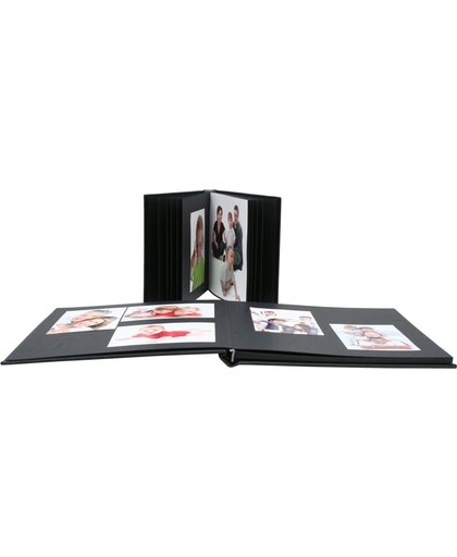 Deknudt Frames Fotoalbum zwart leder,met zwart karton,20 bladzijden