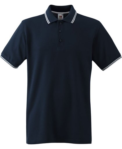 Fruit of the Loom Polo Tipped Deep Navy/White S