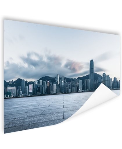 Skyline in de avond Hong Kong Poster 60x40 cm - Foto print op Poster (wanddecoratie)
