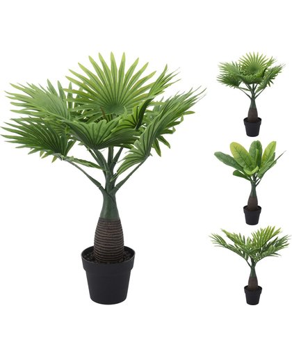 Kunstplant -Palm in pot 40 cm. 3 ass.