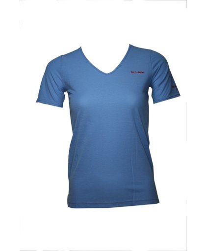 Sun-Safer zondoorlatende dames T-shirt donker blauw met V-hals maat XXL bruin worden zonder te verbranden