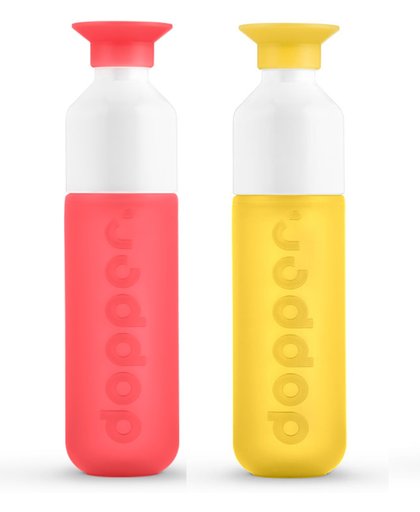 Dopper - duo set 2 kleuren - Coral Red en Yellow