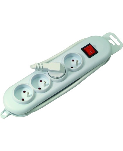 PROFILE Basic Line meervoudig stopcontact - met schakelaar - 4-voudig - PENAARDE - 150cm snoer - wit