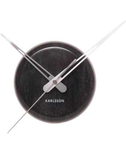 Karlsson Marble Dot - Klok - Rond - Marmer - Ø13.5 cm - Zwart
