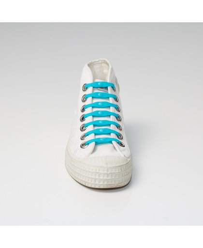 Shoeps Elastische Veters Aqua Blue 14 stuks
