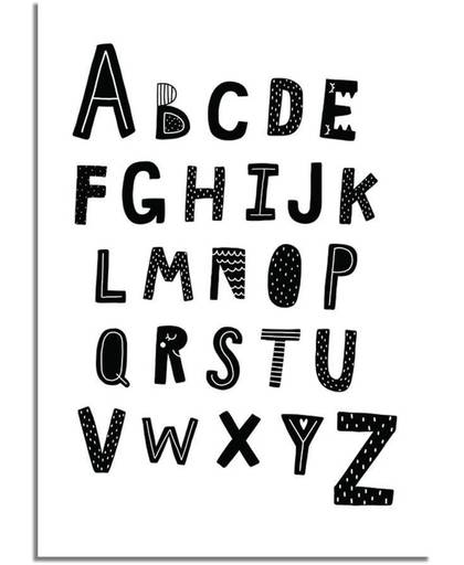 Kinderkamer poster ABC poster DesignClaud - Alfabet poster - Zwart wit - A3 poster
