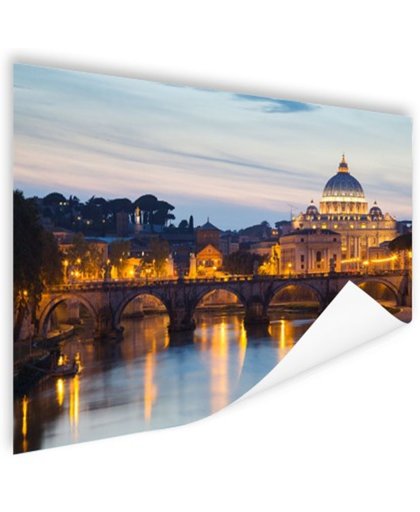Rome in de avond Poster 120x80 cm - Foto print op Poster (wanddecoratie)
